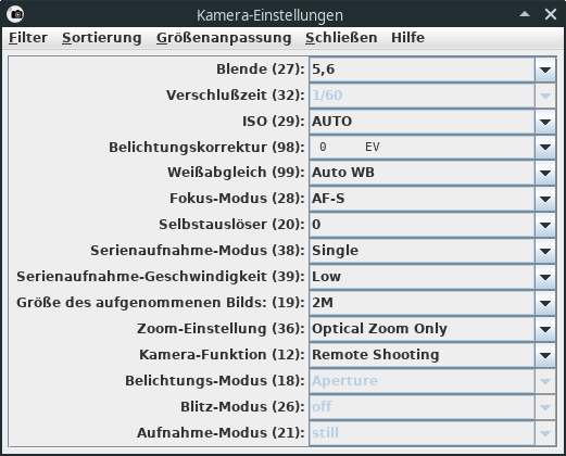 Kameraeinstellungen