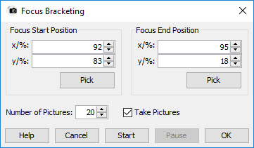 Focus bracketing