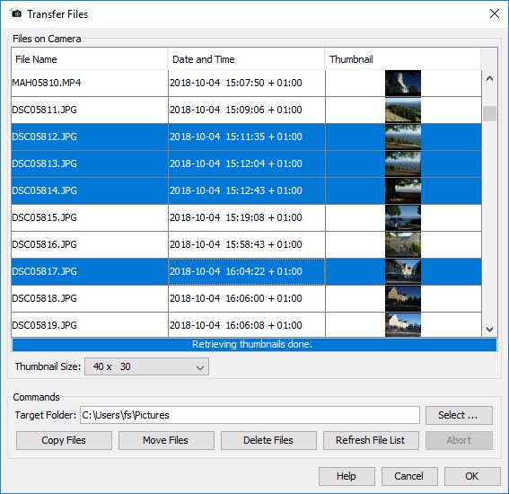 Transfer files