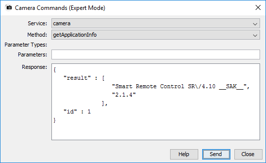 Camera
        Commands dialog
